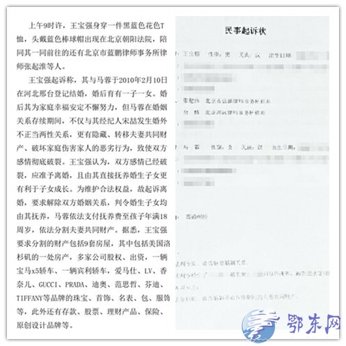 王宝强起诉离婚 要求分割夫妻财产(2)